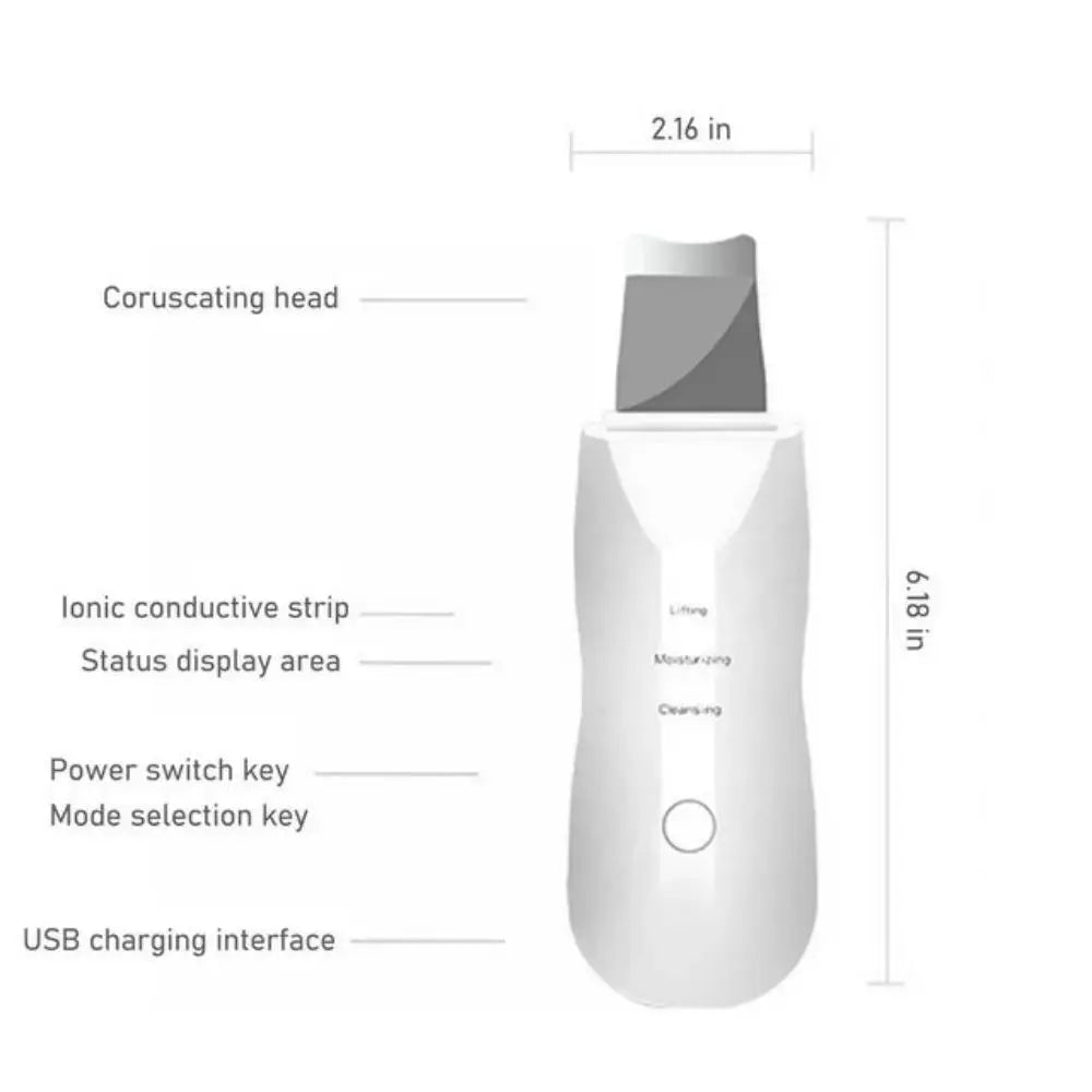 Ultrasonic Skin Scraper Pore Cleaning